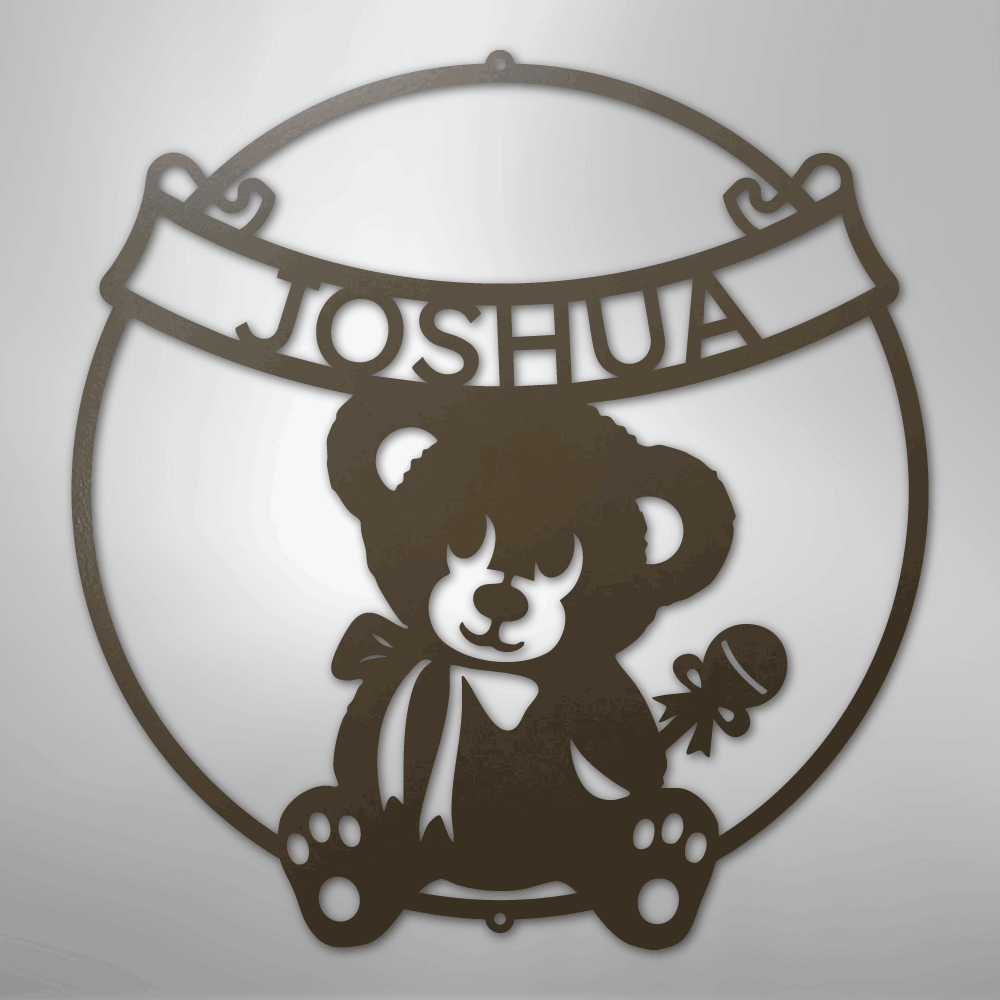My Easy Monogram Steel Sign Stone / 24" Teddy Banner Monogram - Steel Sign