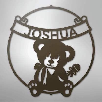 My Easy Monogram Steel Sign Stone / 24" Teddy Banner Monogram - Steel Sign