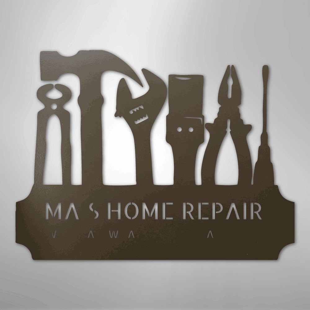 My Easy Monogram Steel Sign Stone / 24" Tool Time Monogram - Steel Sign