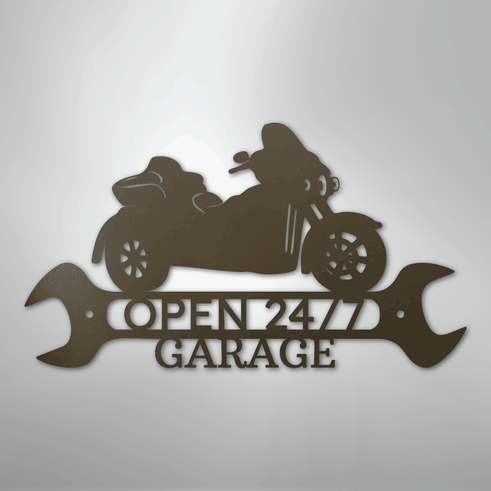 My Easy Monogram Steel Sign Stone / 24" Trike Shop Monogram - Steel Sign