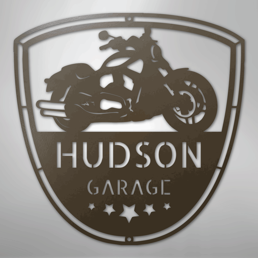 My Easy Monogram Steel Sign Stone / 24" Two Wheels Move The Soul Monogram - Steel Sign