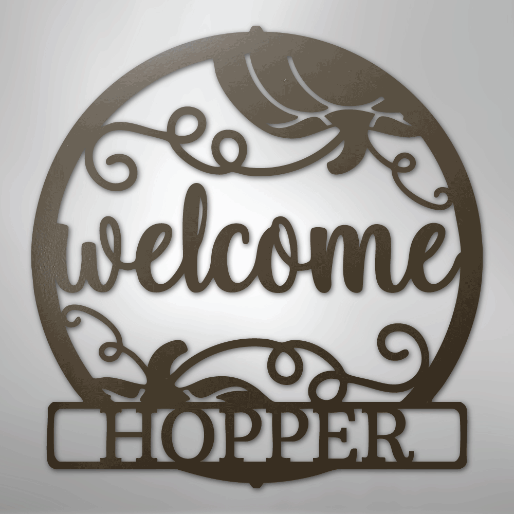 My Easy Monogram Steel Sign Stone / 24" Welcome Fall Monogram - Steel Sign