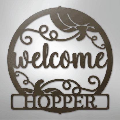 My Easy Monogram Steel Sign Stone / 24" Welcome Fall Monogram - Steel Sign
