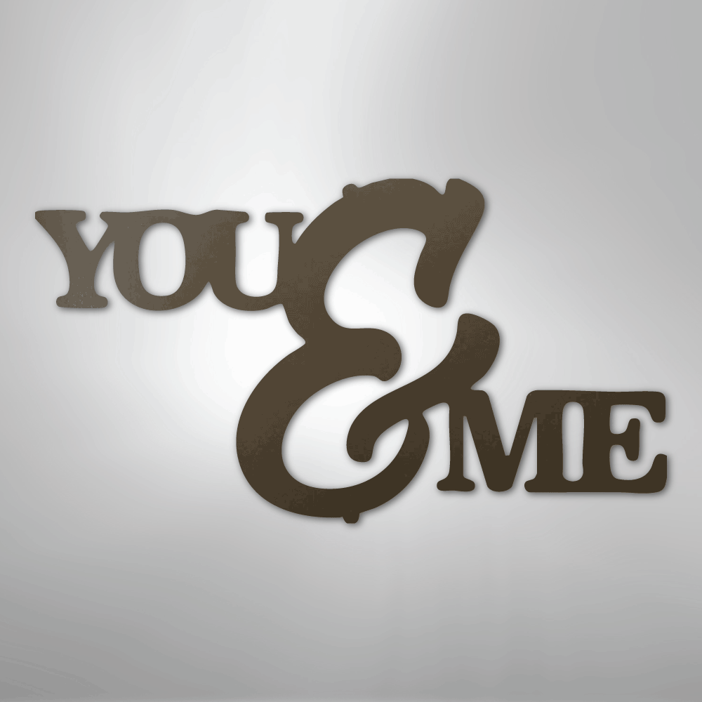 My Easy Monogram Steel Sign Stone / 24" You and Me Script - Steel Sign