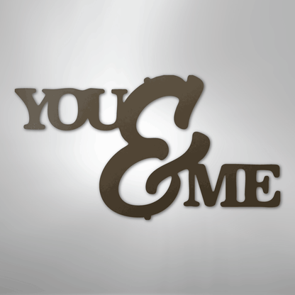 My Easy Monogram Steel Sign Stone / 24" You and Me Script - Steel Sign