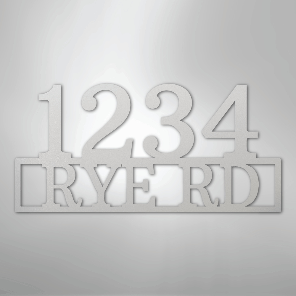 My Easy Monogram Steel Sign White / 12" Address - Steel Sign