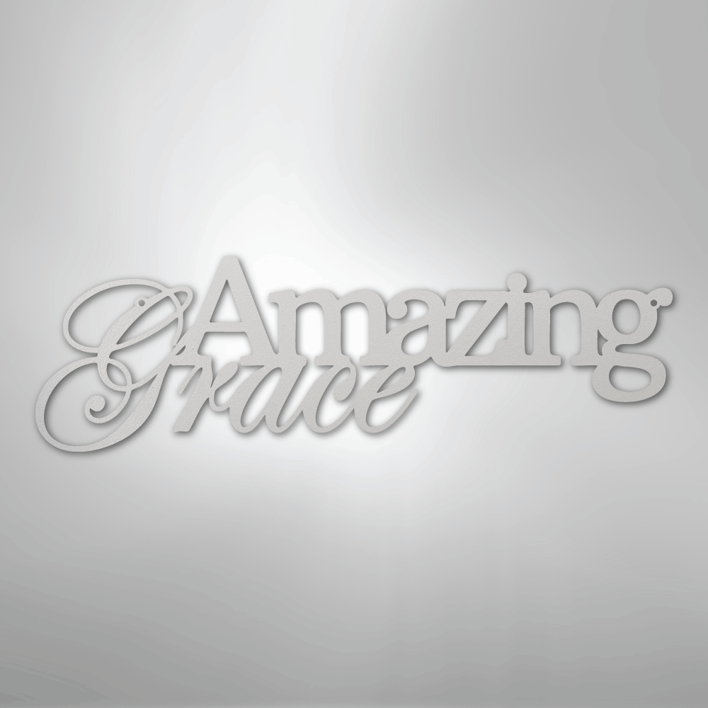 My Easy Monogram Steel Sign White / 12" Amazing Grace - Steel Sign