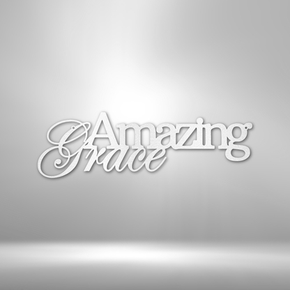 My Easy Monogram Steel Sign White / 12" Amazing Grace - Steel Sign