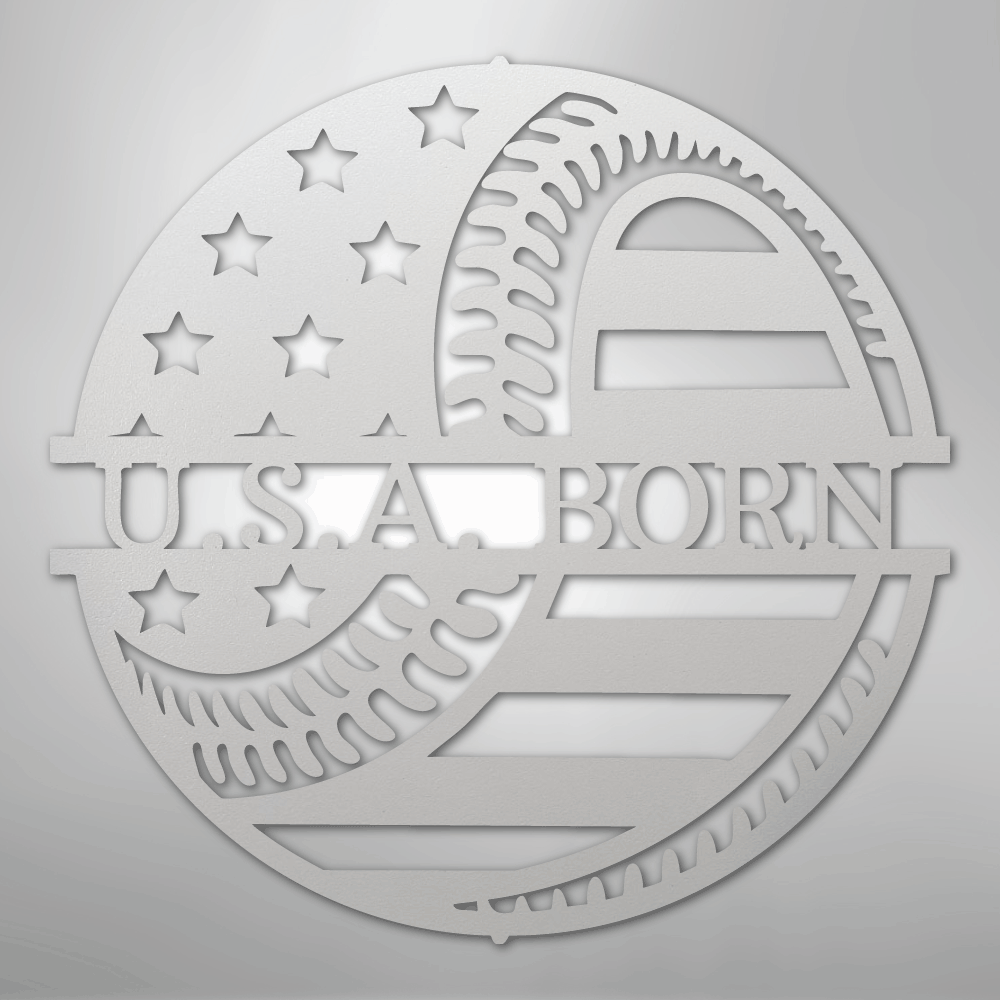 My Easy Monogram Steel Sign White / 12" America\'s Pastime - Metal Sign