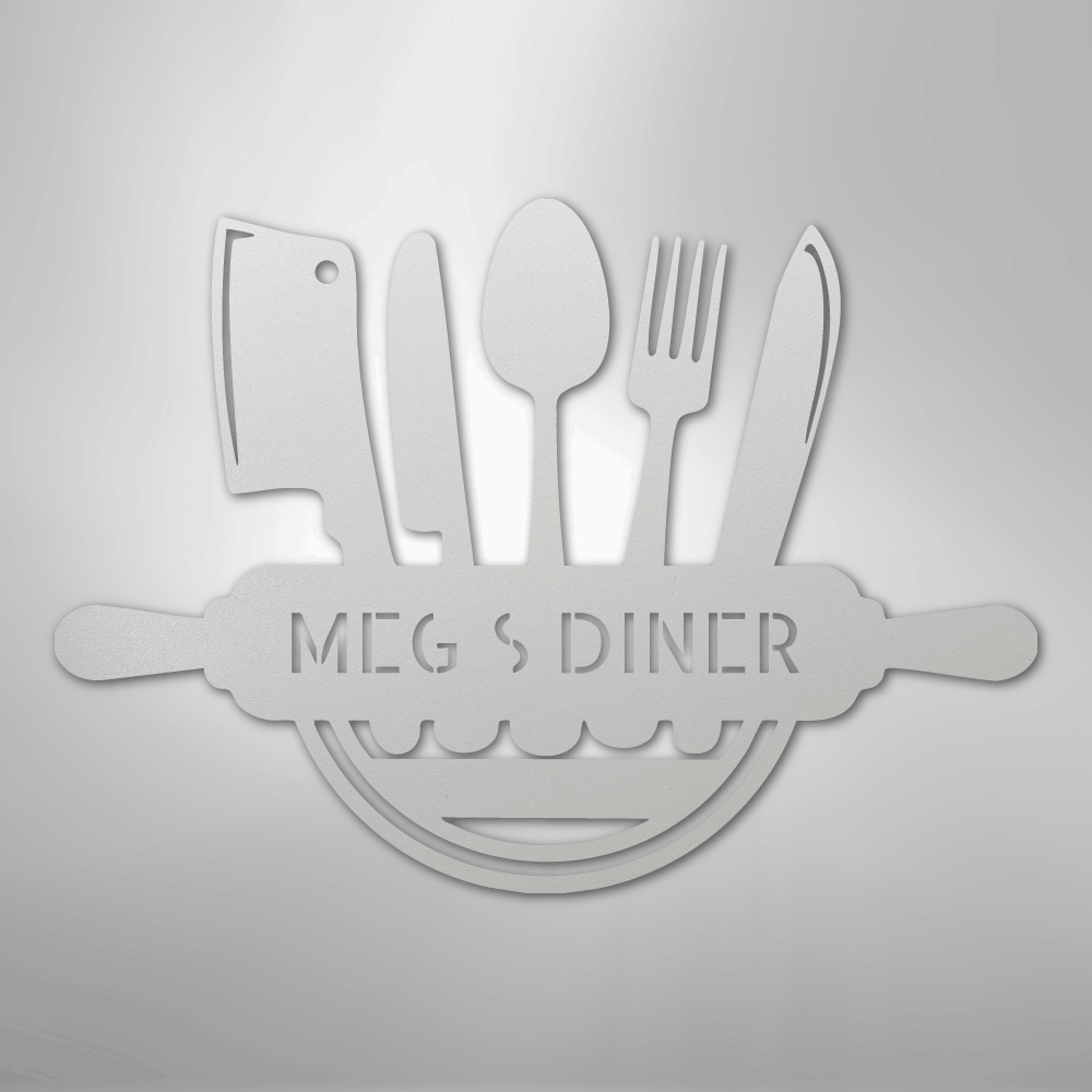 My Easy Monogram Steel Sign White / 12" Art in the Kitchen Monogram - Steel Sign