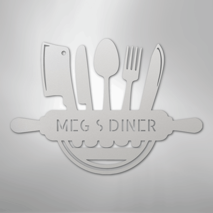 My Easy Monogram Steel Sign White / 12" Art in the Kitchen Monogram - Steel Sign