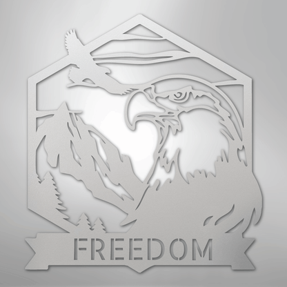 My Easy Monogram Steel Sign White / 12" Bald Eagle Monogram - Steel Sign