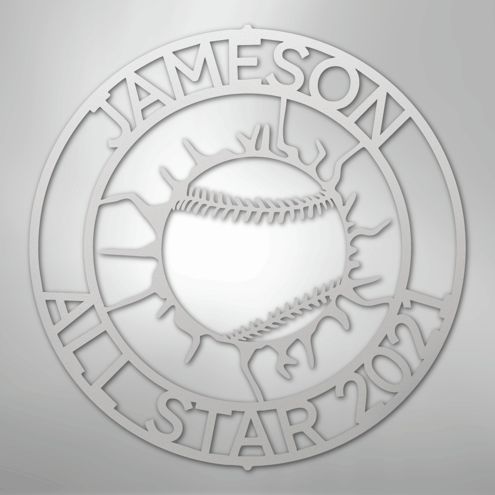 My Easy Monogram Steel Sign White / 12" Ball Wall Monogram