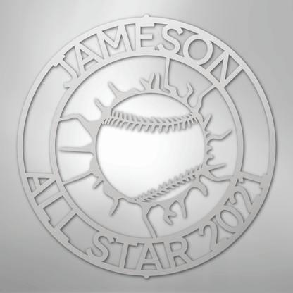 My Easy Monogram Steel Sign White / 12" Ball Wall Monogram