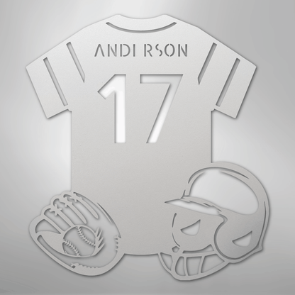 My Easy Monogram Steel Sign White / 12" Baseball Gear Monogram - Steel Sign