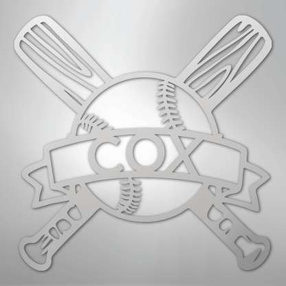 My Easy Monogram Steel Sign White / 12" Baseball Monogram - Metal Sign