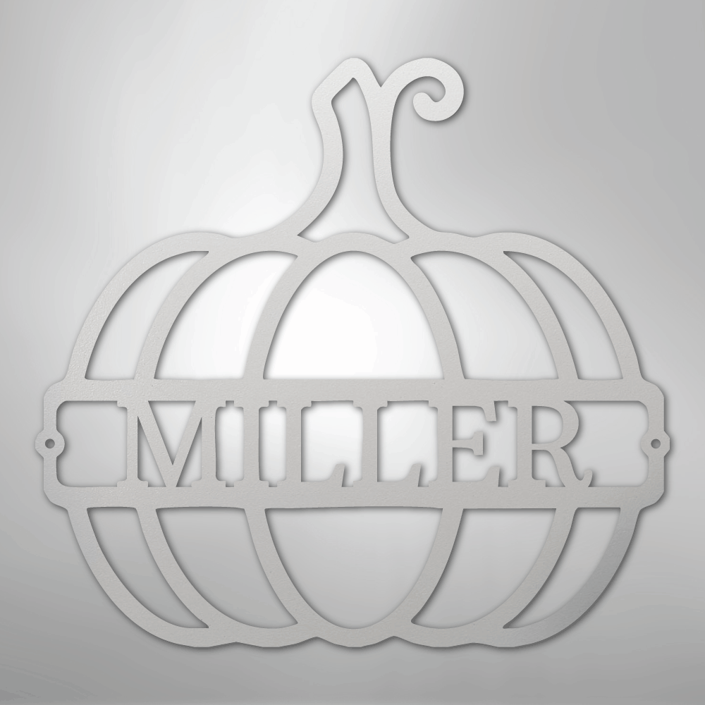 My Easy Monogram Steel Sign White / 12" Big Pumpkin Monogram - Steel Sign