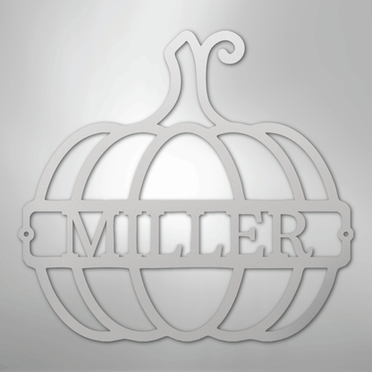 My Easy Monogram Steel Sign White / 12" Big Pumpkin Monogram - Steel Sign