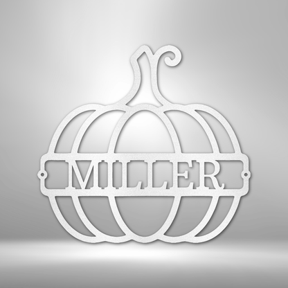 My Easy Monogram Steel Sign White / 12" Big Pumpkin Monogram - Steel Sign