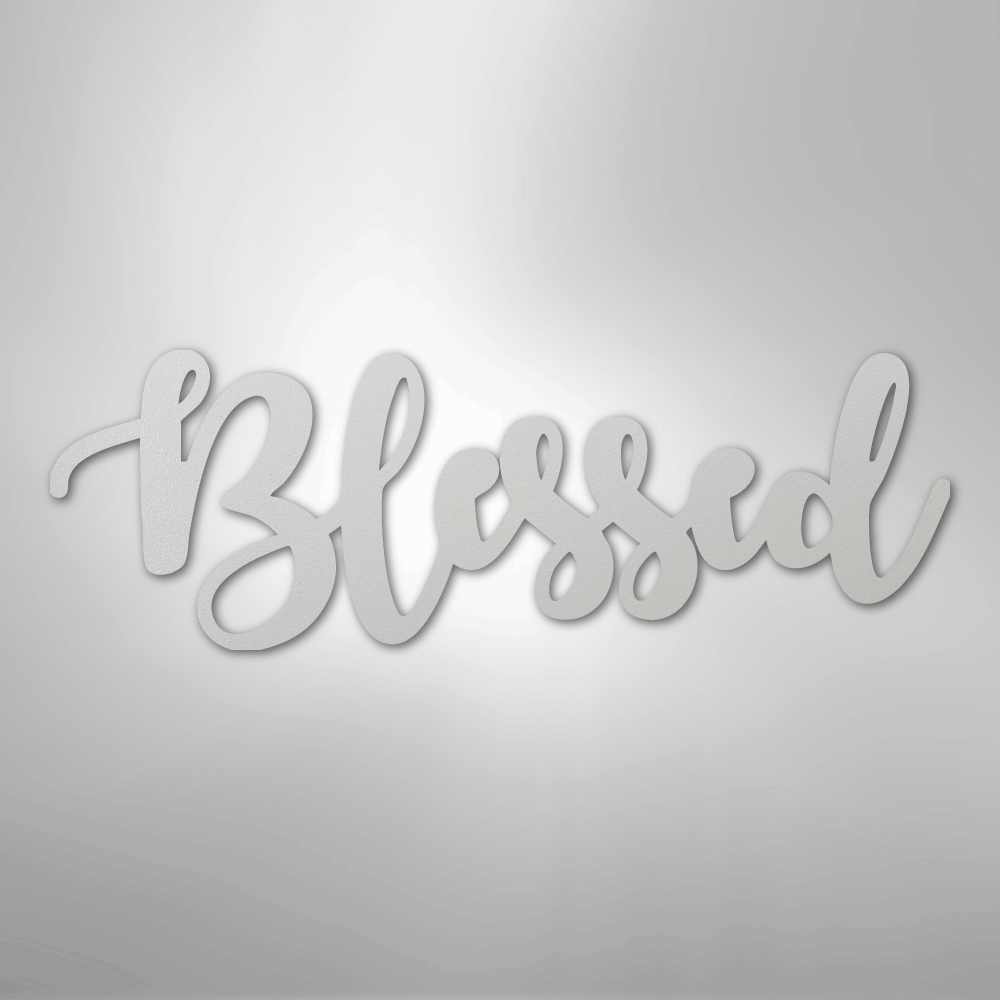 My Easy Monogram Steel Sign White / 12" Blessed Script - Steel Sign