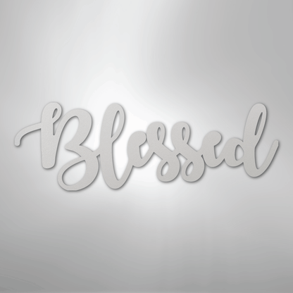 My Easy Monogram Steel Sign White / 12" Blessed Script - Steel Sign