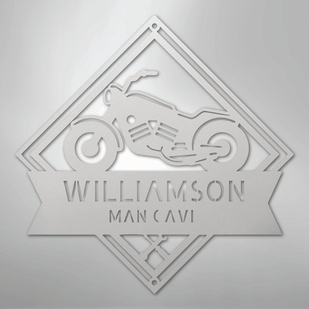 My Easy Monogram Steel Sign White / 12" Born to Be Wild Monogram - Steel Sign