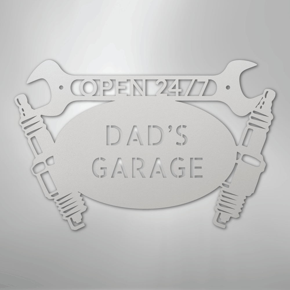 My Easy Monogram Steel Sign White / 12" Car Garage Monogram - Steel Sign