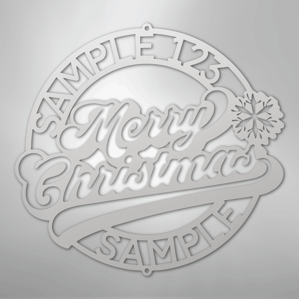 My Easy Monogram Steel Sign White / 12" Christmas Ring Monogram - Steel Sign