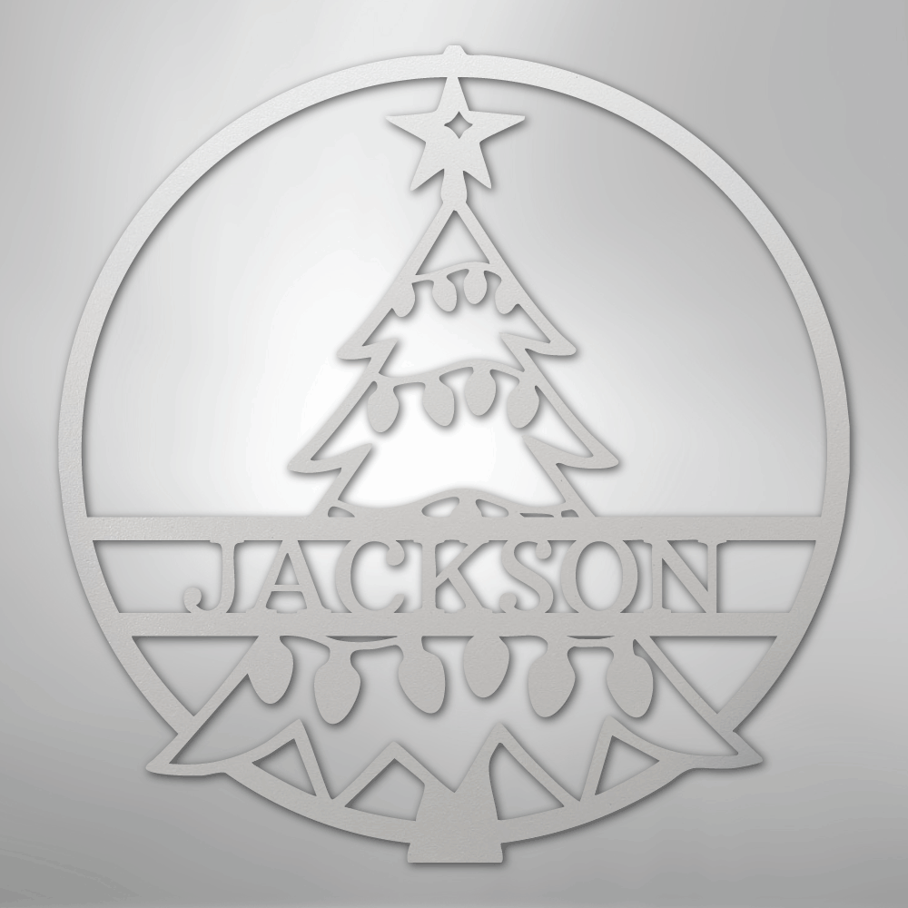 My Easy Monogram Steel Sign White / 12" Christmas Tree Monogram - Steel Sign