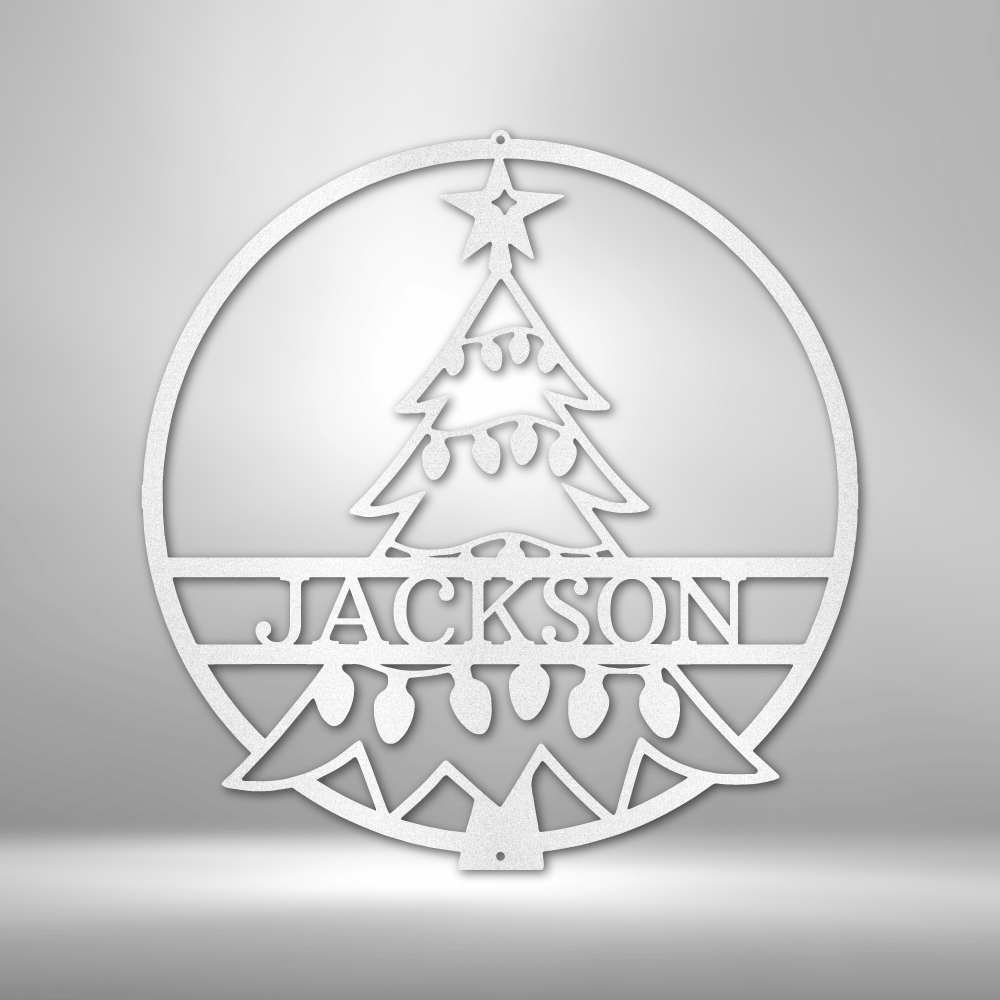 My Easy Monogram Steel Sign White / 12" Christmas Tree Monogram - Steel Sign