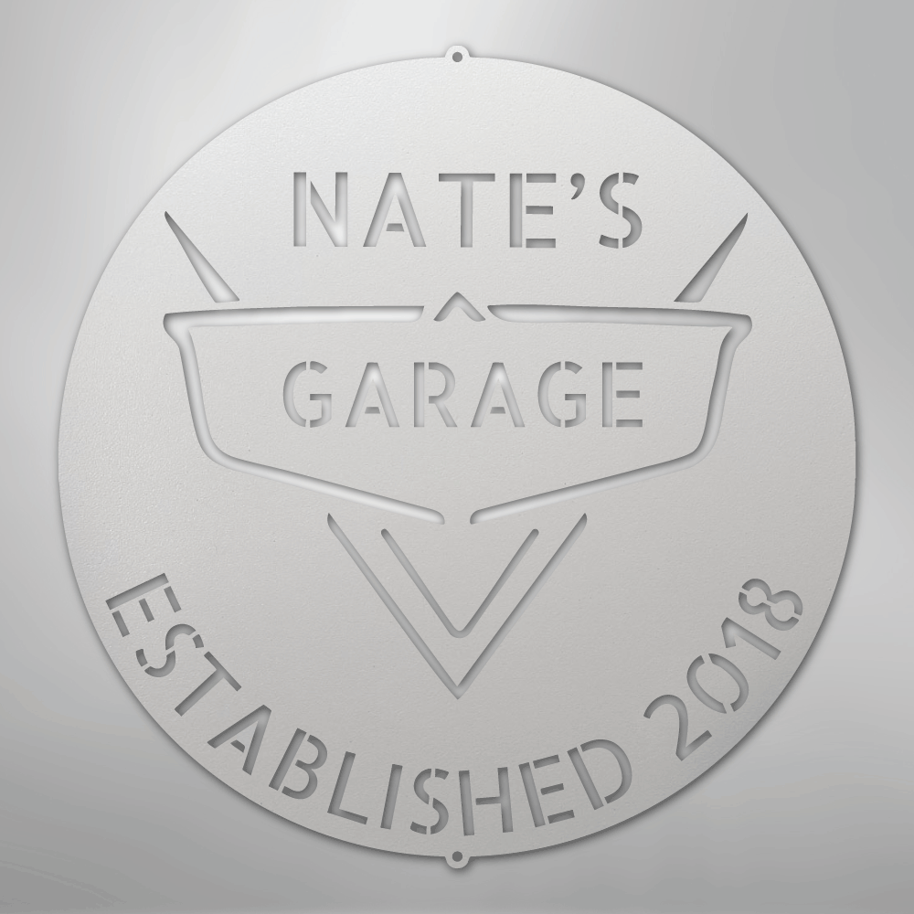 My Easy Monogram Steel Sign White / 12" Classic Car Monogram - Steel Sign