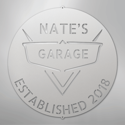 My Easy Monogram Steel Sign White / 12" Classic Car Monogram - Steel Sign