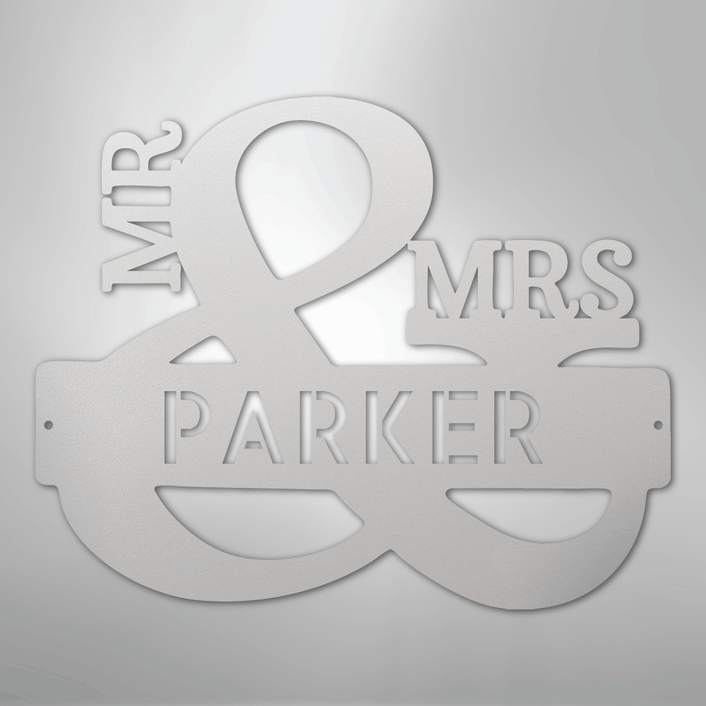 My Easy Monogram Steel Sign White / 12" Couples Monogram - Steel Sign