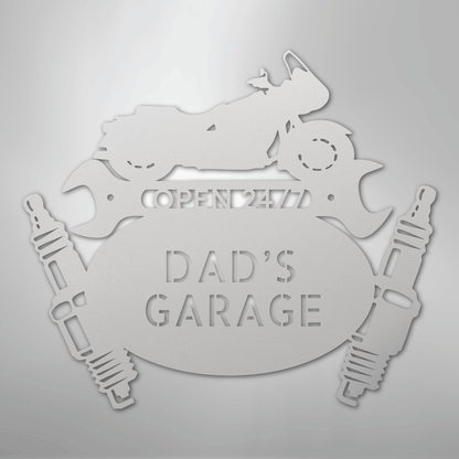 My Easy Monogram Steel Sign White / 12" Cruiser Mechanic Monogram - Steel Sign