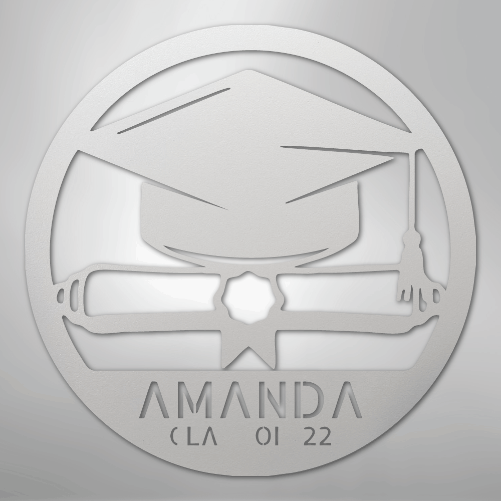My Easy Monogram Steel Sign White / 12" Diploma Monogram - Steel Sign