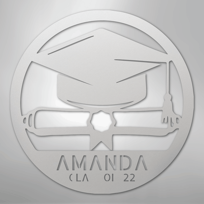 My Easy Monogram Steel Sign White / 12" Diploma Monogram - Steel Sign
