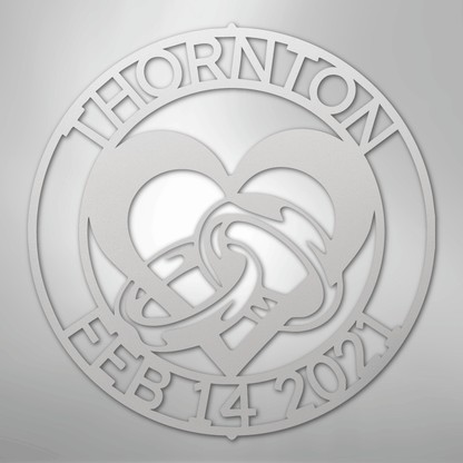 My Easy Monogram Steel Sign White / 12" Engagement Monogram - Steel Sign