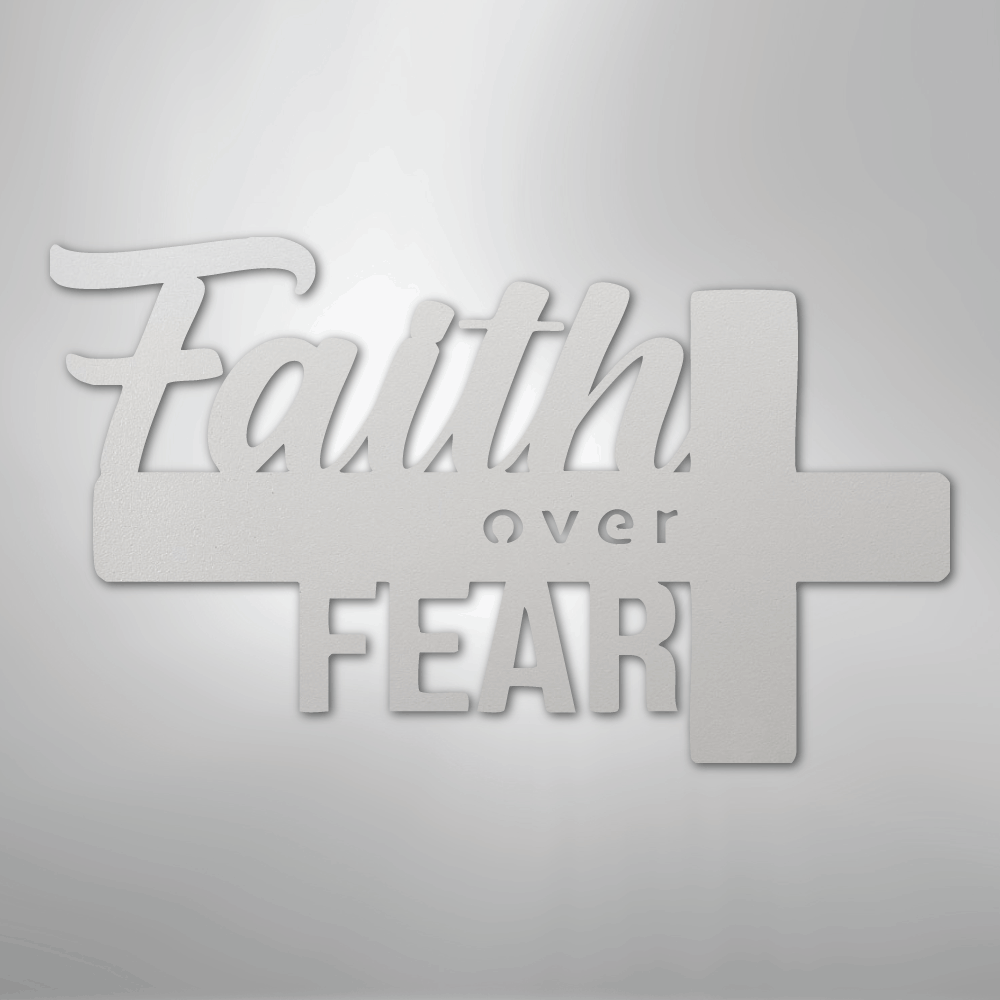 My Easy Monogram Steel Sign White / 12" Faith Over Fear- Steel Sign
