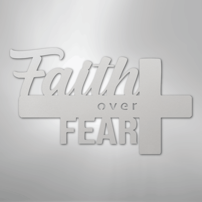 My Easy Monogram Steel Sign White / 12" Faith Over Fear- Steel Sign