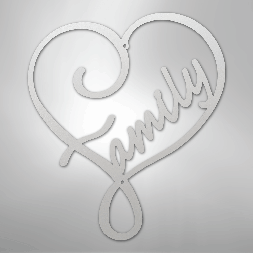 My Easy Monogram Steel Sign White / 12" Family Love - Steel Sign