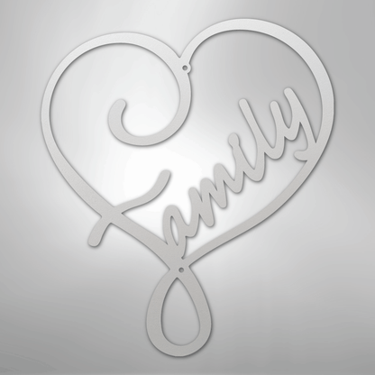 My Easy Monogram Steel Sign White / 12" Family Love - Steel Sign