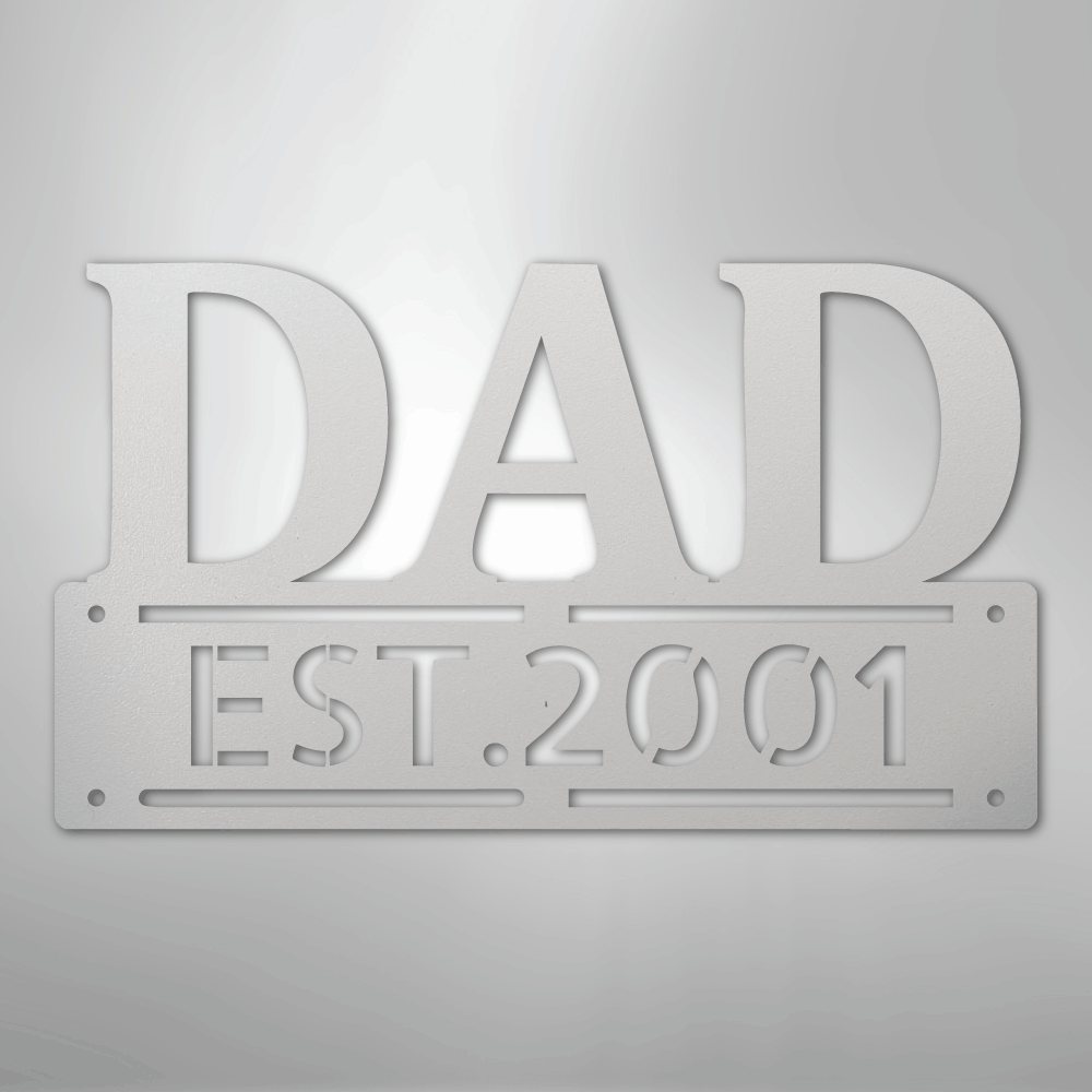My Easy Monogram Steel Sign White / 12" Father's Day - Steel Sign