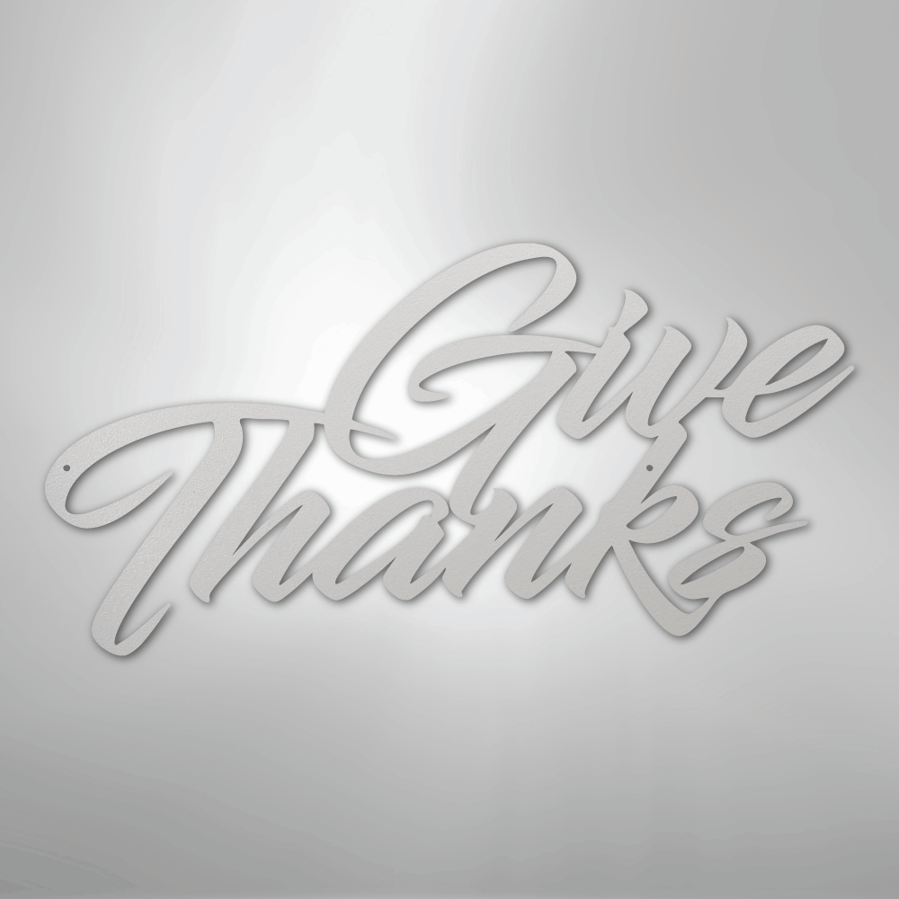 My Easy Monogram Steel Sign White / 12" Give Thanks - Steel Sign