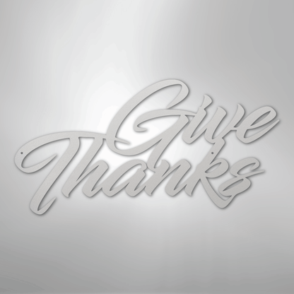 My Easy Monogram Steel Sign White / 12" Give Thanks - Steel Sign
