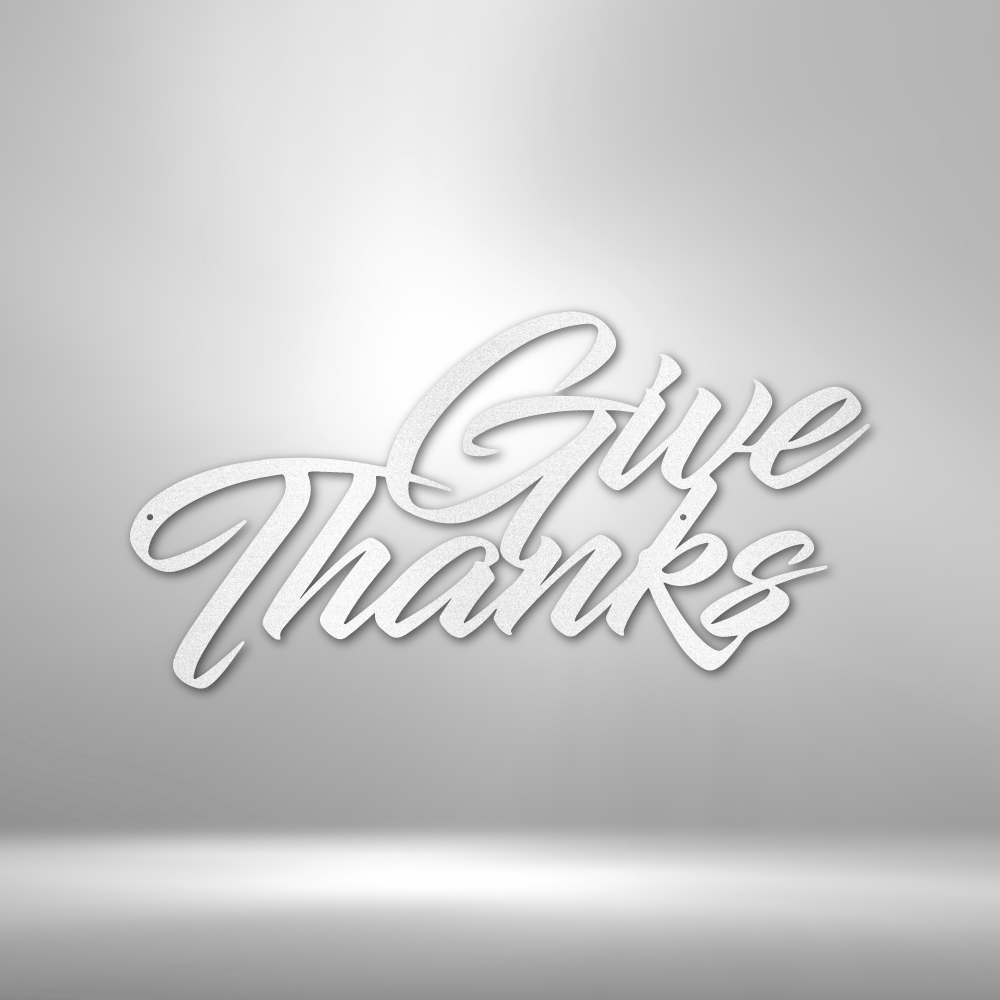 My Easy Monogram Steel Sign White / 12" Give Thanks - Steel Sign