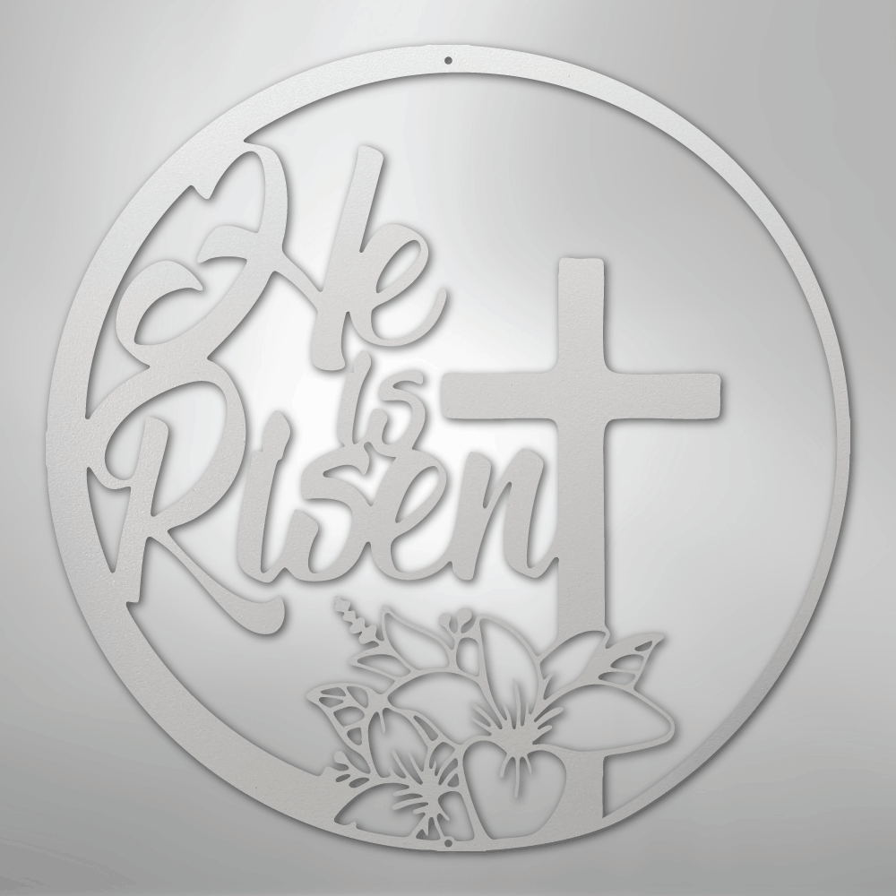 My Easy Monogram Steel Sign White / 12" He is Risen - Steel Sign