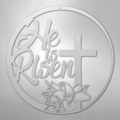 My Easy Monogram Steel Sign White / 12" He is Risen - Steel Sign