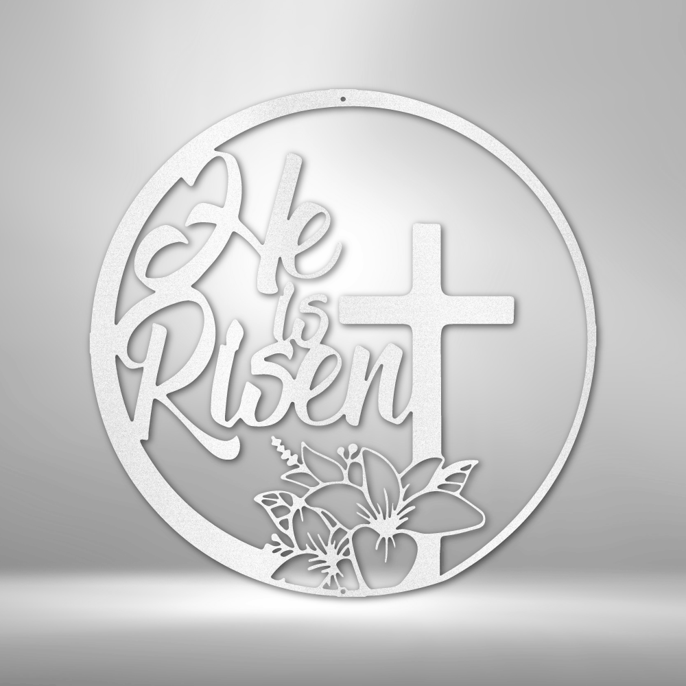 My Easy Monogram Steel Sign White / 12" He is Risen - Steel Sign