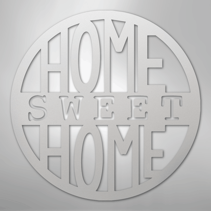 My Easy Monogram Steel Sign White / 12" Home Sweet Home Circle - Steel Sign