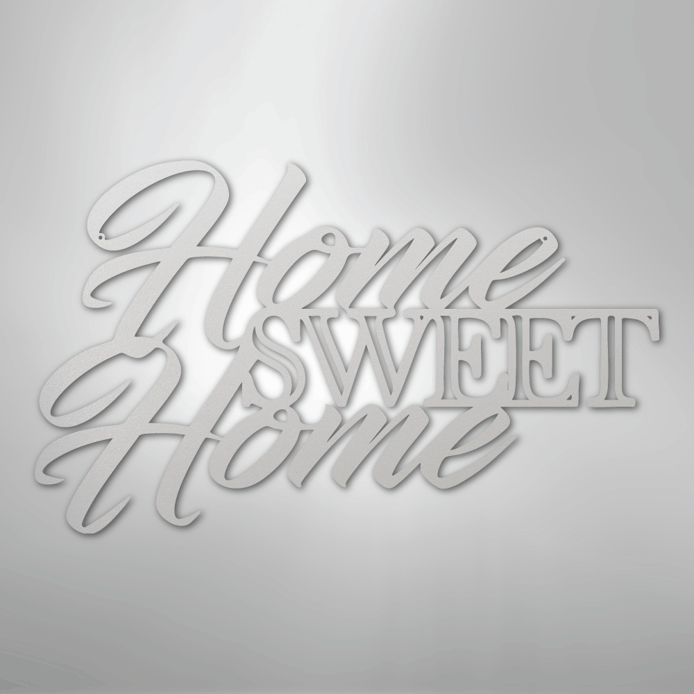 My Easy Monogram Steel Sign White / 12" Home Sweet Home - Steel Sign